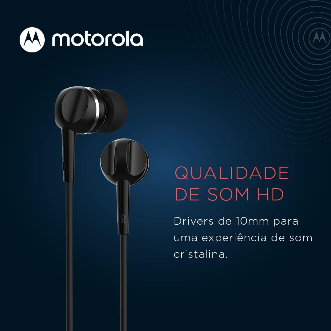 Motorola Earbuds 105 Earphone, anti Noise with Mic - Black image number 5