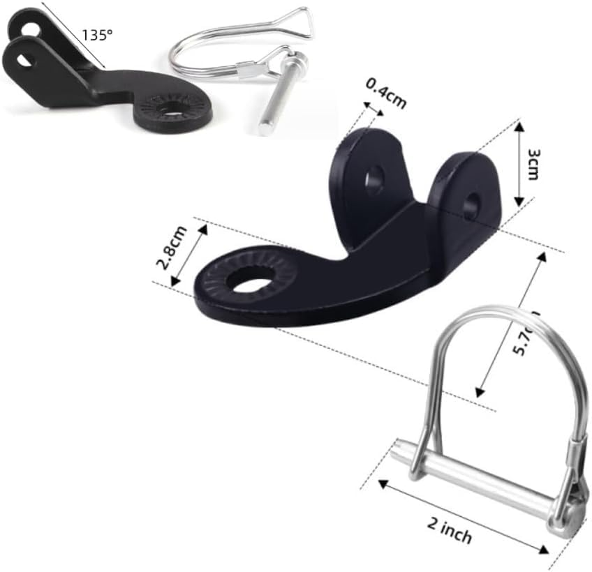 Bike Trailer Hitch, Bicycle Stainless Steel 12Mm-Hitch Coupler Black&White image number 1