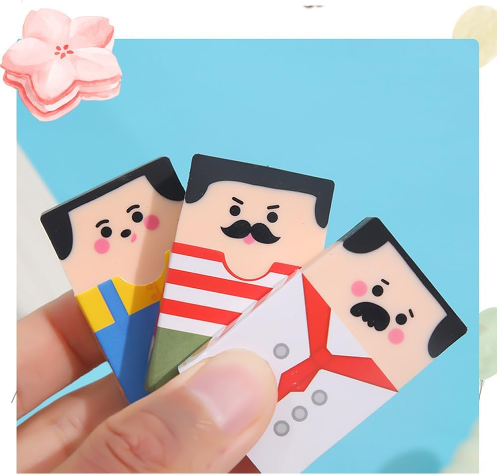 4Pcs Cute Salaryman Erasers Bald Uncle Erasers Puzzle Erasers Cute Fun Novelty Erasers for Student Prizes for Classroom School Supplies (Salaryman Erasers)