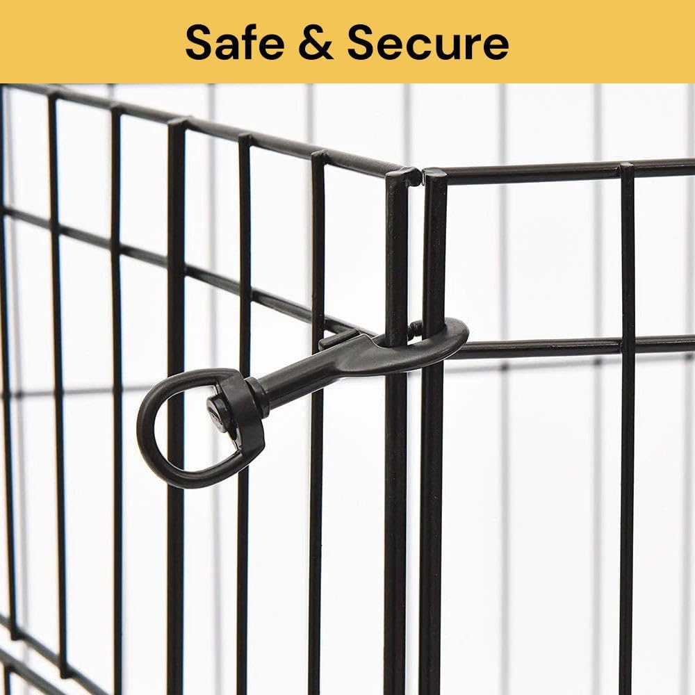 Spendeal 8-Panel Pet Playpen, Black Portable Animal Enclosure for Dogs, Cats, Rabbits, Indoor Outdoor Fence, Foldable Exercise Kennel, Secure Barrier for Puppies, Small Pets, Yard, Camping Use