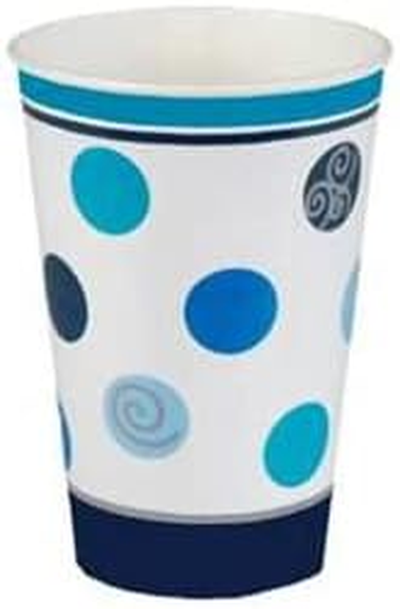 Papstar Balls Print Paper Cups 10 Pack, Blue