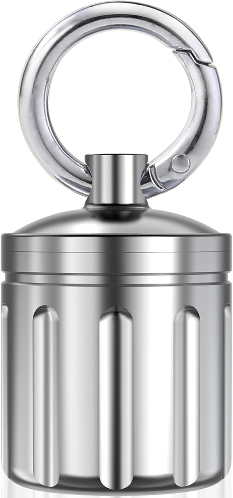 Stainless Steel Waterproof Pill Case, Pill Organizer for Outdoor Travel Camping, Keychain Small Holder Case, Carry Vitamins, Antibiotics, Birth Control Pills, Etc