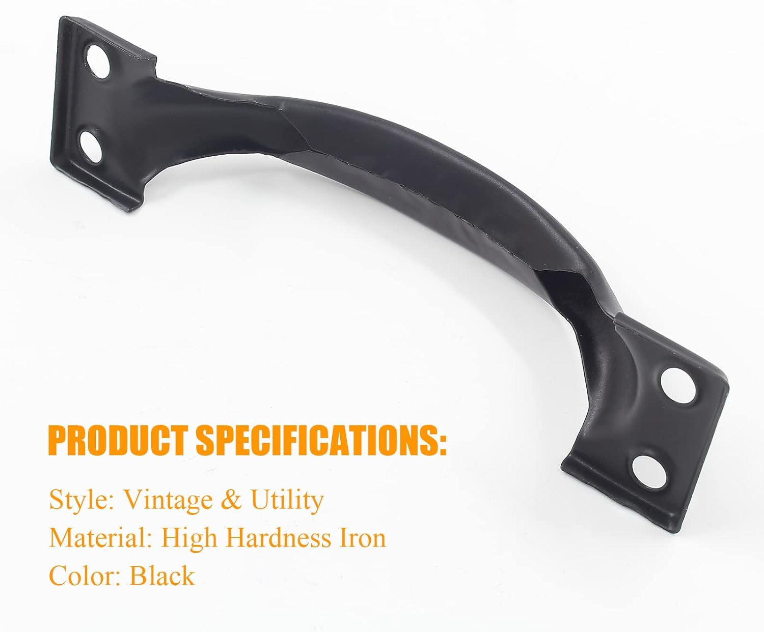 Bivethoi 4Pcs 4 Inch Vintage Barn Door Pulls Utility Cabinet Handles, Screw in Drawer Pulls Black Gate Handles, Metal Garage Door Handles Outdoor Kitchen Hardware for Wooden Fence Cupboard Dresser image number 3