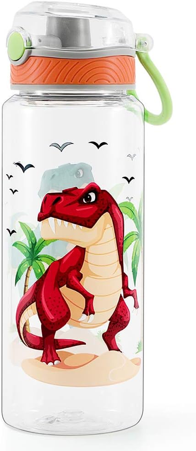 Home Tune 23Oz Kids Water Bottle for School Boys, BPA FREE Tritan, Leak Proof Flip Top Lid, Easy Clean, Carry Handle - Dinosaur