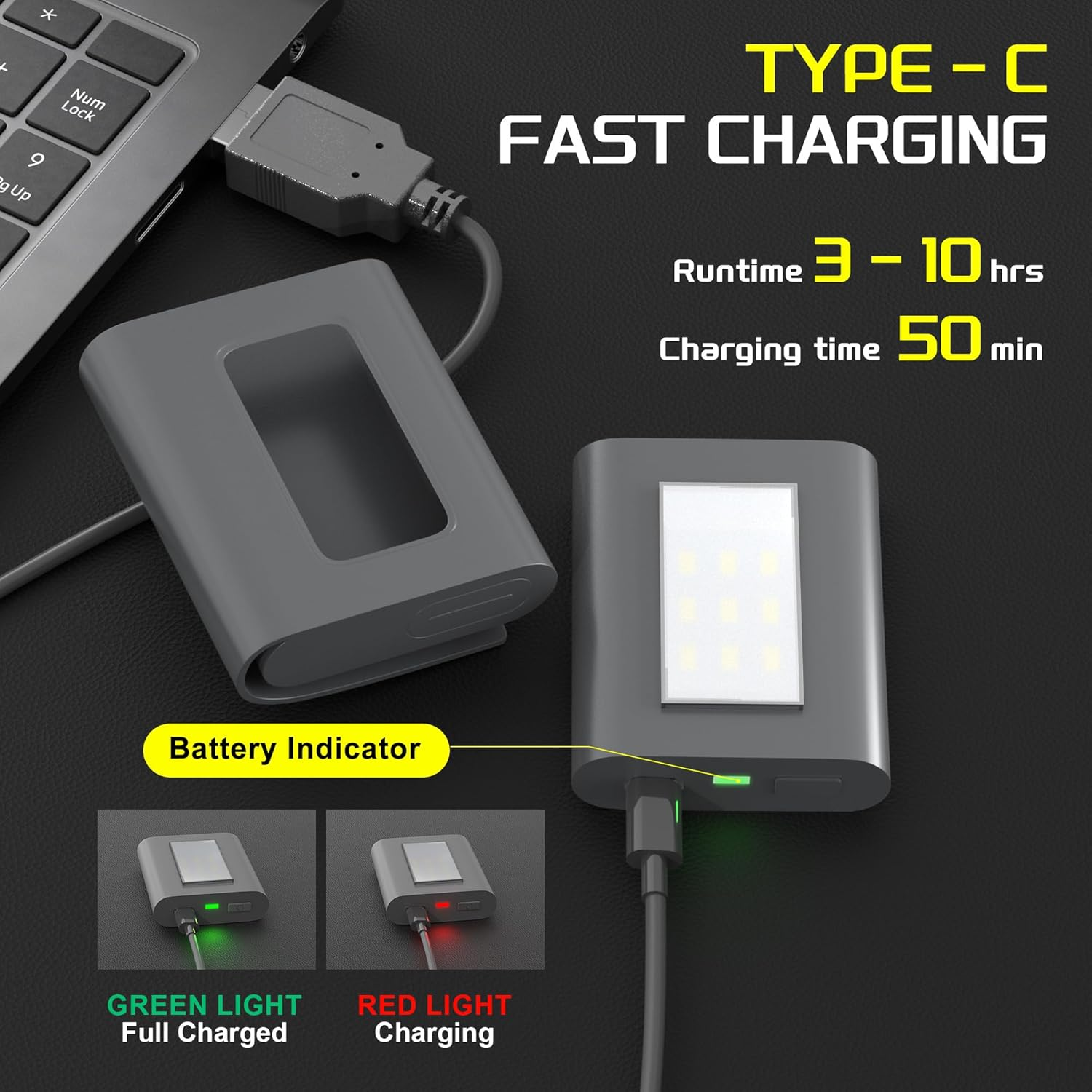 2Pack Clip on Running Lights, Rechargeable Magnetic LED Safety Lights with Red Strobe, Waterproof, USB Charging, Flashlight for Night Jogging, Dog Walking, Hiking Backpack, Cycling image number 2