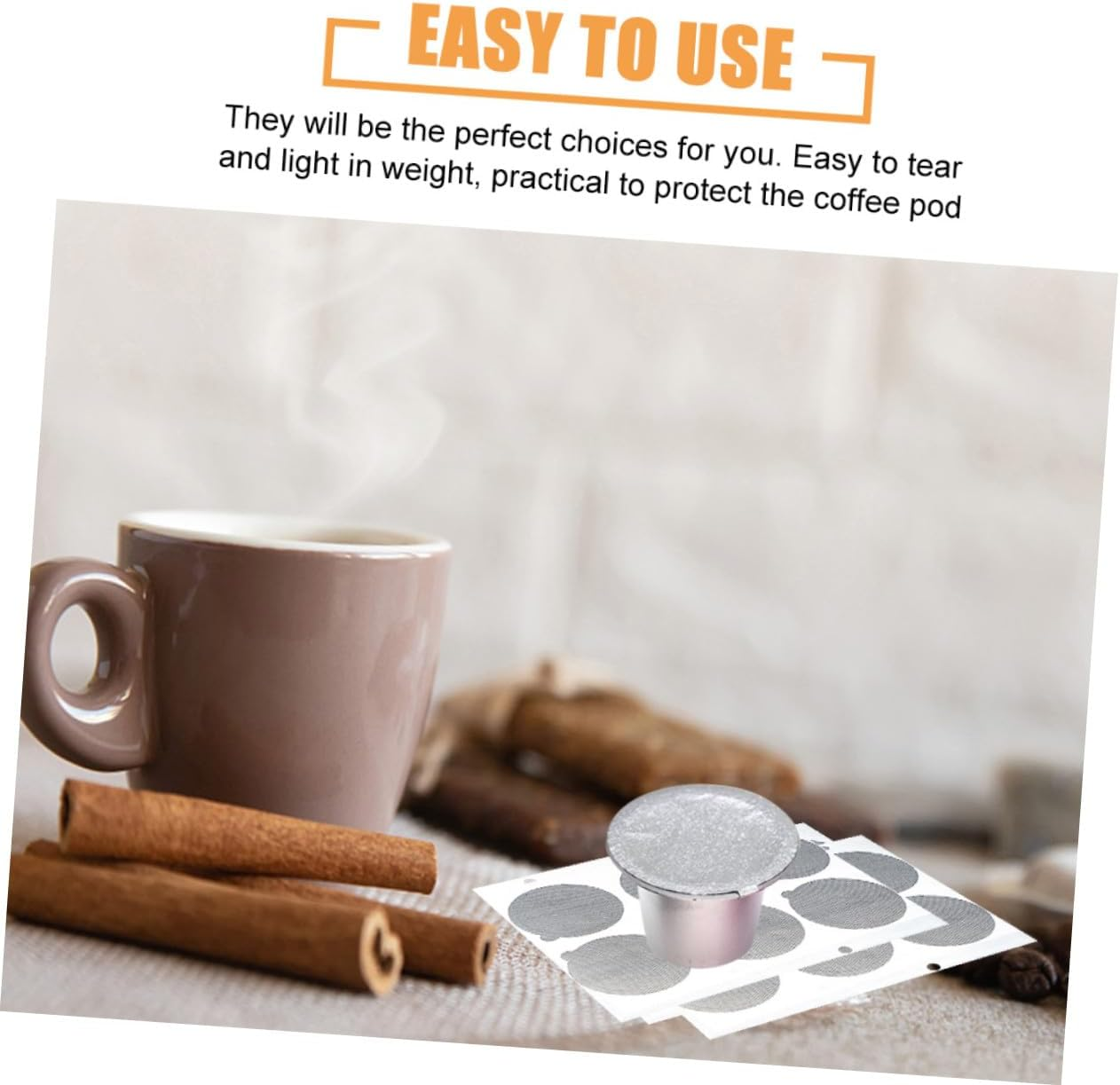 TEHAUX Espresso Seal Lids Aluminum Foil Capsule Cup Sealing Film Coffee Powder Foil Lids for Coffee Capsules 120Pcs for Home and Commercial Use image number 5