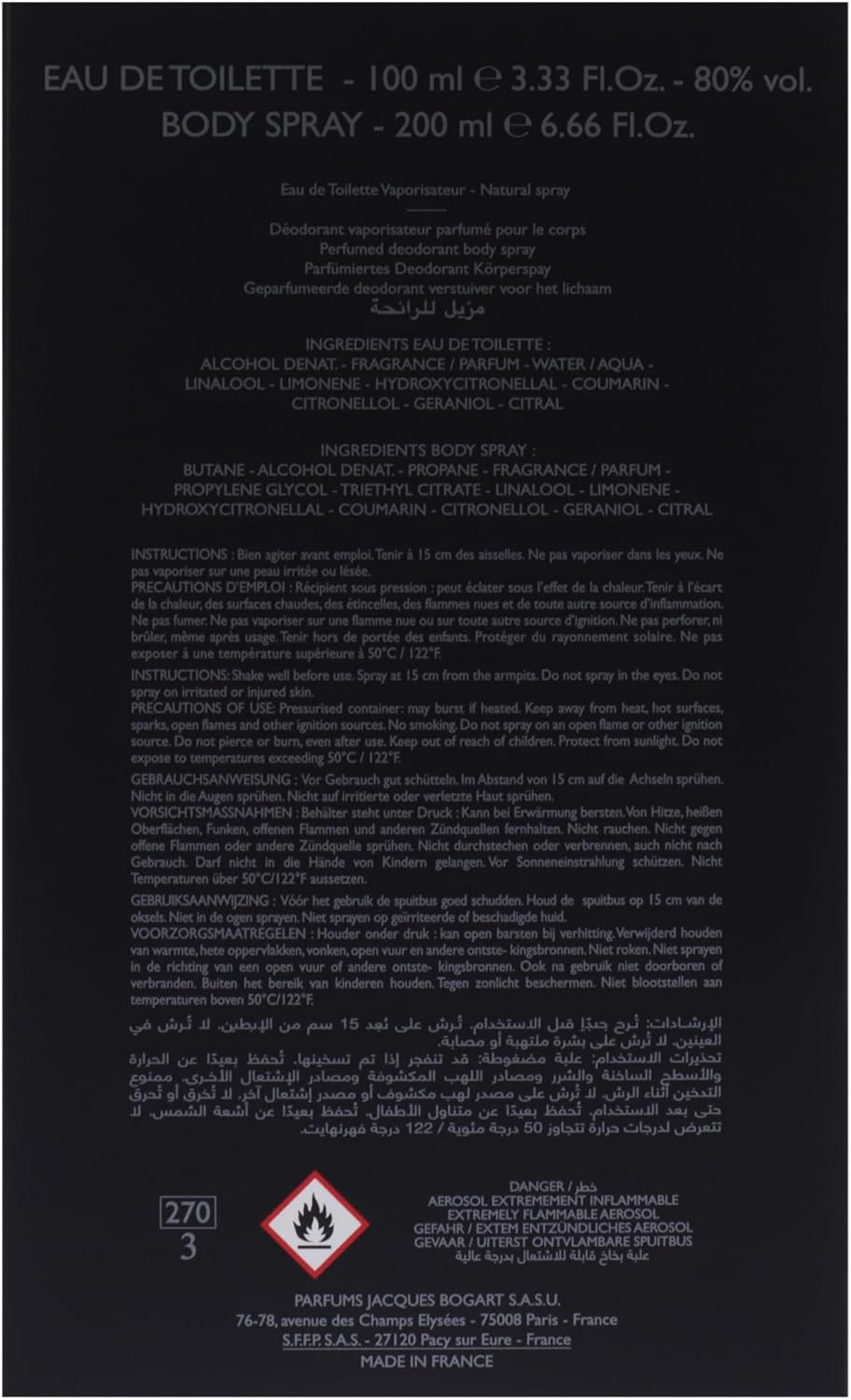 Jacques Bogart Silver Scent Eau De Toilette 2 Piece Gift Set for Men