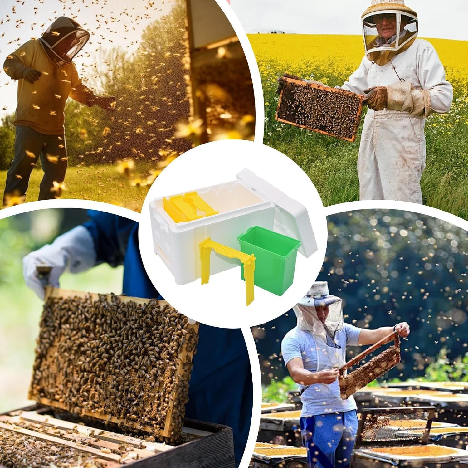 Box for Bees, Pollinator House Kit, Beekeeping Starter Set, Insulated Design, Easy Assembly, 24X15X16.5Cm, for Farm, Pollinating, Mating, Breeding, Winter, Harvest, Backyard, Patio