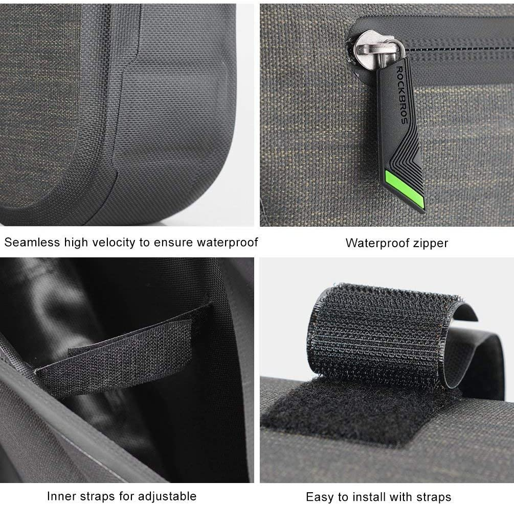 ROCKBROS100% Waterproof Bike Bag Triangle Large Cycling Tube Pouch Quick Release Frame Bag 5-8L