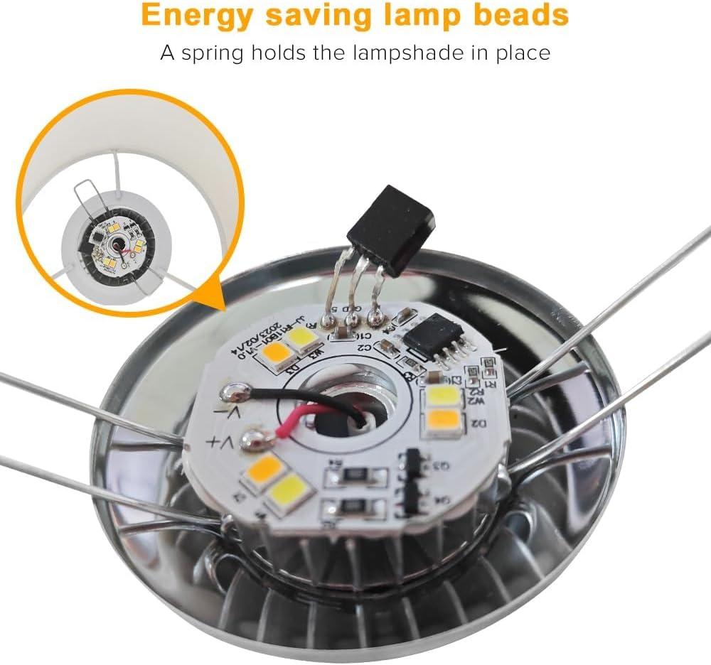 Necomi Bedside Table Lamp, LED Bedrooms Lamps with Remote Control, Dimmable & 3 Color Temperature, USB Power Minimalist Solid Wood round Base with Fabric Shade for Living Room, Kids Room, Office