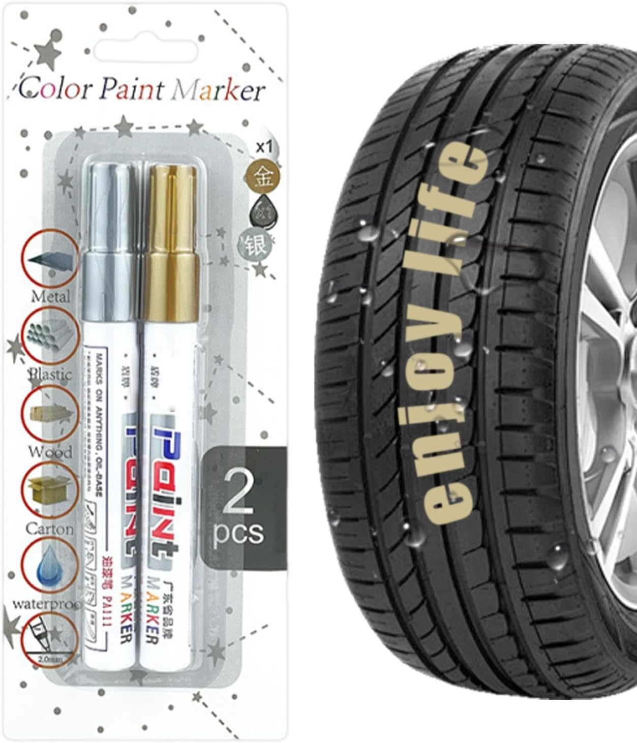 Car Paint Pen - Waterproof Auto Paint Pen Set | Multifunctional Fast Drying Automotive Primers, Long-Lasting Car Touchup Accessories for Fingernail Scratches