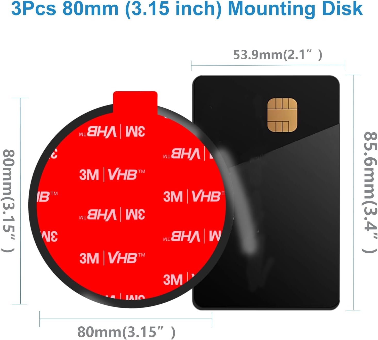 Dashboard Pad Mounting Disk for Suction Cup Phone Mount, 3Pcs 3.15" Ultra Sticky Heat-Resistant Replacement Disc for Car Dashboard, Vacuum Suction Phone Holder, Dash Mount, GPS Holder Suction Mount image number 1