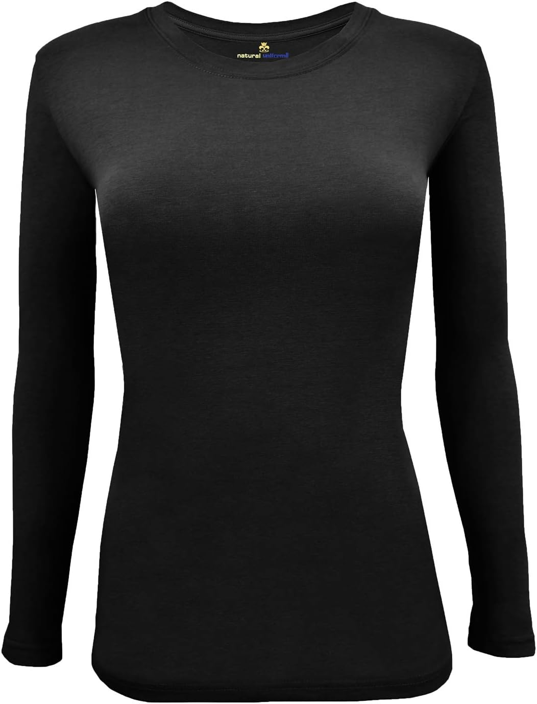 Natural Uniforms Women'S under Scrub Tee Crew Neck Long Sleeve