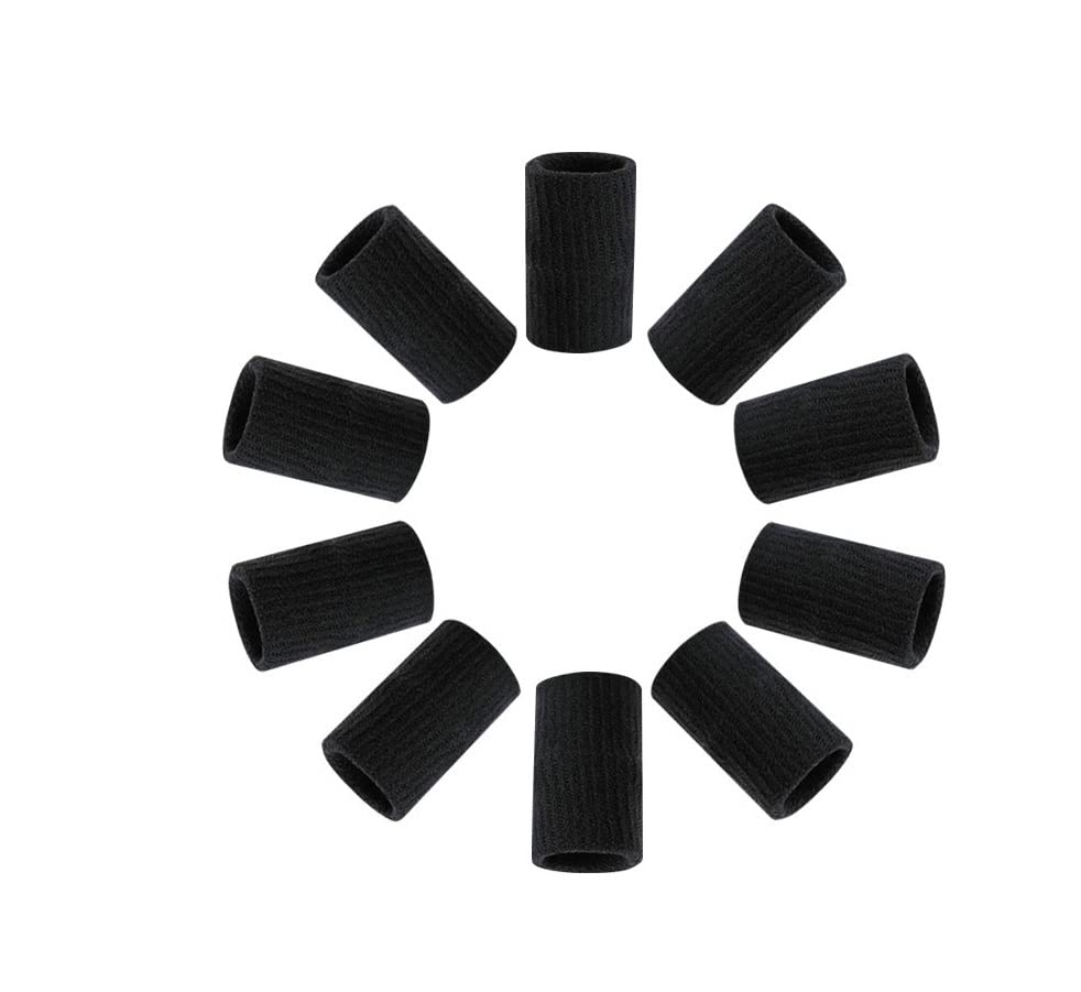 10X Finger Protector Sleeve, Breathable Sports Aid Finger Sleeves (BLACK) image number 2
