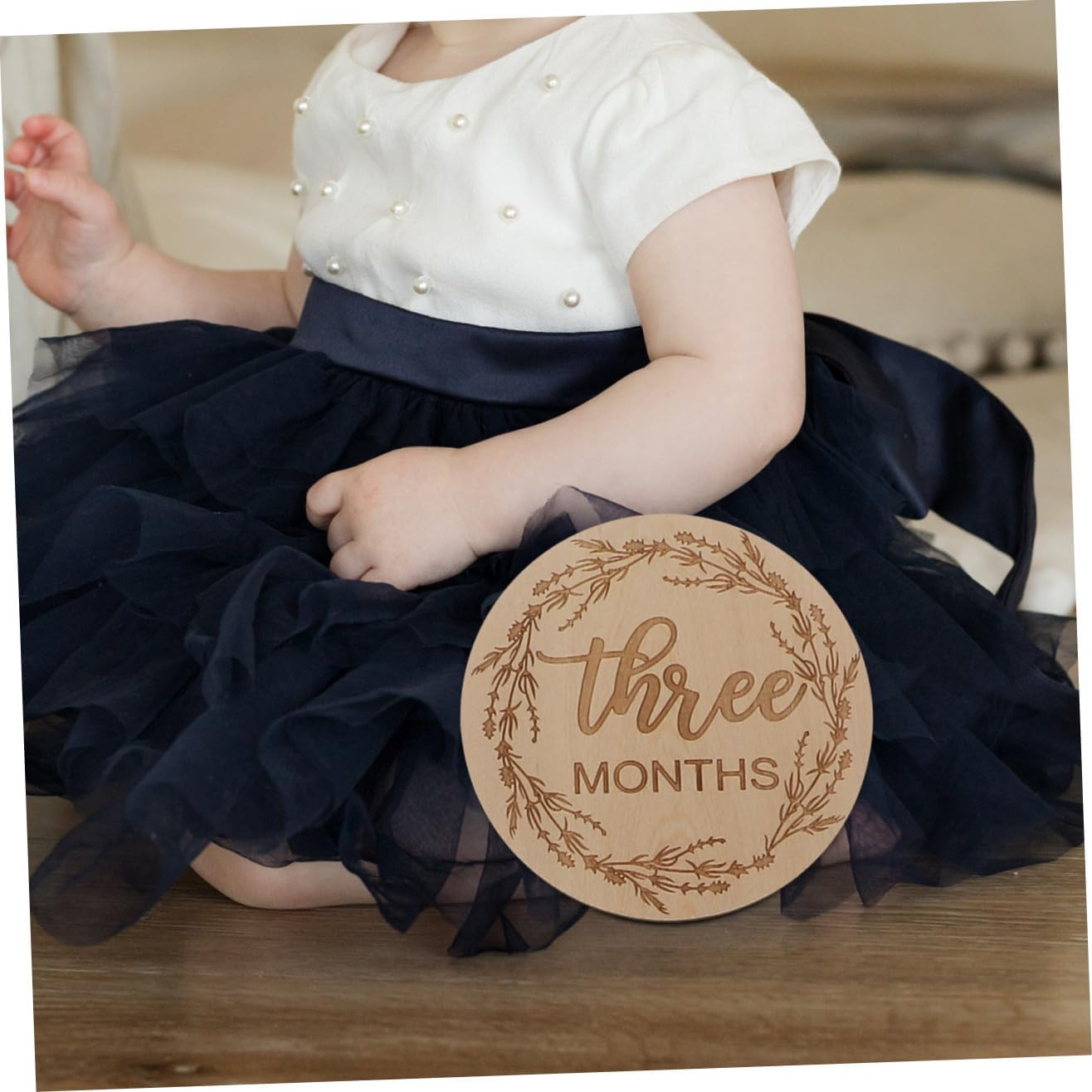 Toyvian 12Pcs Girl Cards for Newborn Photography Month Month Growth Tracking Smooth Safe for Keepsake for First Year image number 1