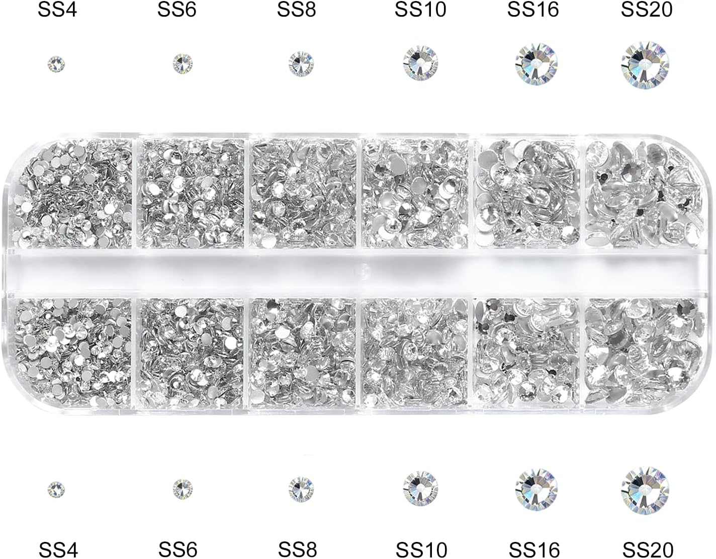 2000Pcs Glass Rhinestones with Tweezers and Nail Rhinestone Picker,Flatback Crystals Diamond for Bedazzling Crafts, DIY Nail Art Makeup,Clothing Shoes image number 5