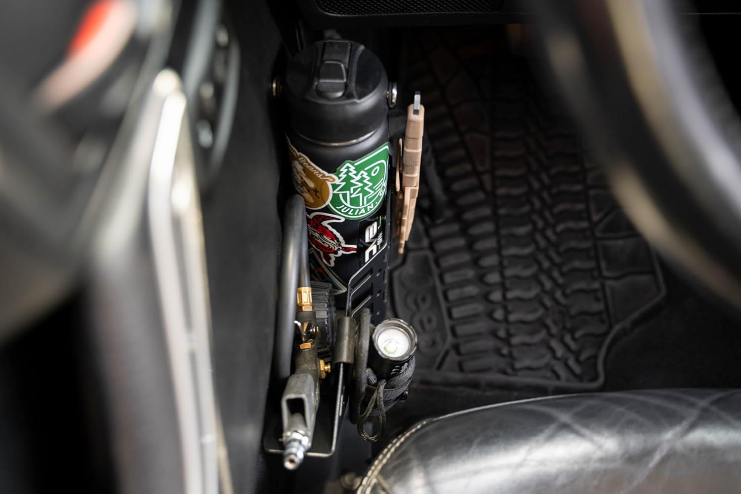 Front Door Pocket Molle Panels for 2011-2018 Jeep Wrangler JK | Rigid Steel Pockets | Replaces the Factory Netting | Mounts Daily Gear | Front Panel Protrusion for Water Bottle Storage | Powder Coated image number 4