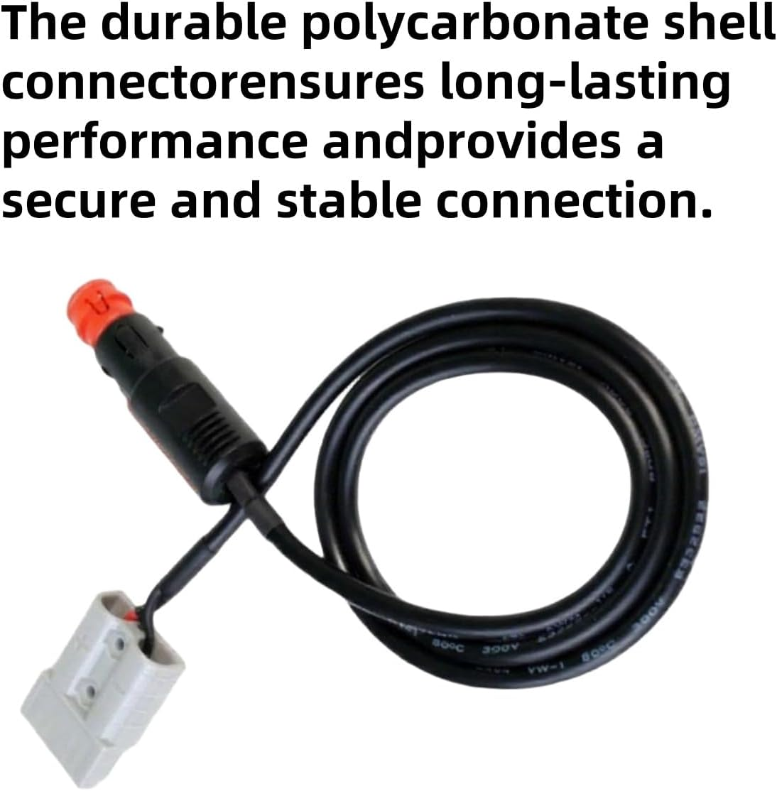 Luojinluoda Anderson Plug Extension Cable - 12V 2M Anderson Plug Connector to Cigarette Lighter Adapter - Style Connector to EU Male Plug, 16AWG Heavy Duty Lead for Caravan 4WD Car Marine image number 3
