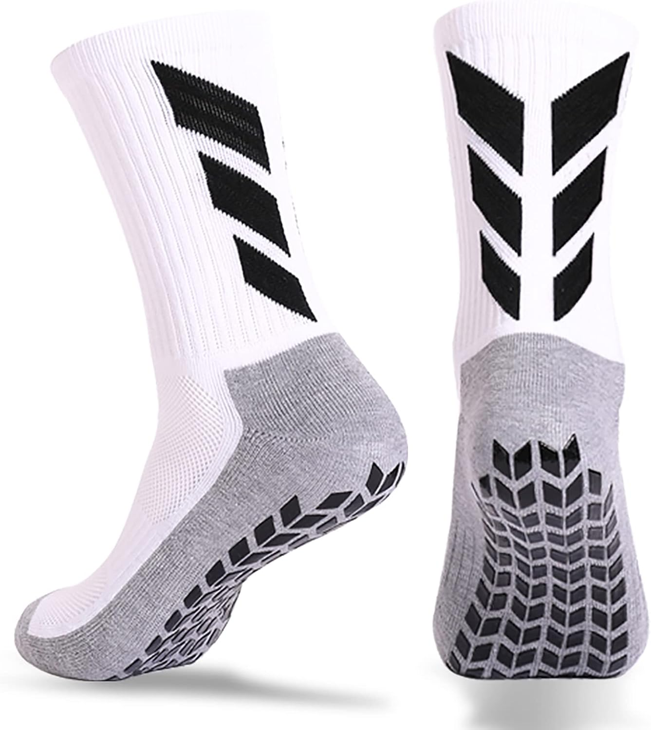 MENDENG Mens Grip Socks Soccer Non Slip Socks for Men anti Slip Hospital Socks Non Skid Training Athletic Socks
