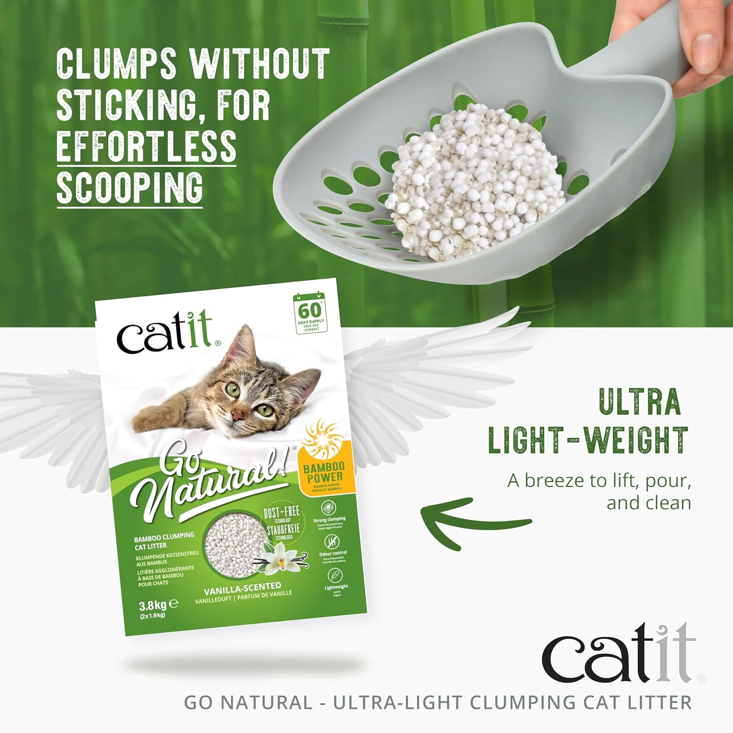 Catit Go Ultralight Bamboo Cat Litter, Natural, 1.4 Kg image number 1