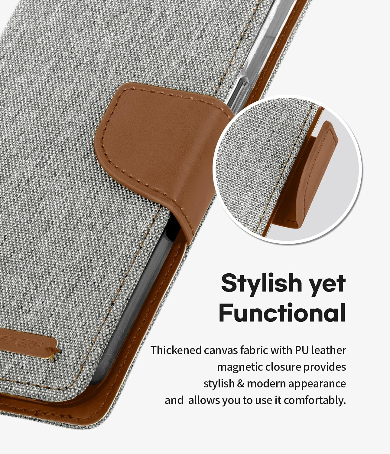 Goospery Canvas Diary for Iphone 13 Pro - Grey image number 5