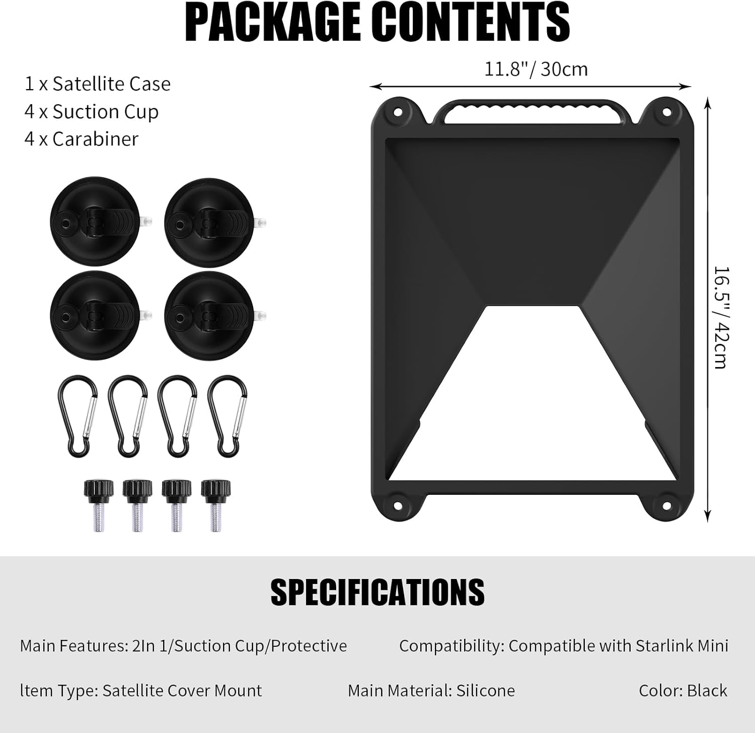 Starlink Mini Sunroof Suction Cup Mount with Luquid Silicone Protective Case,Starlink Mini Protective Case for Dish Antenna,Mounting Kit for Car Windows and Sunroofs - Starlink Mini Car Mount image number 4