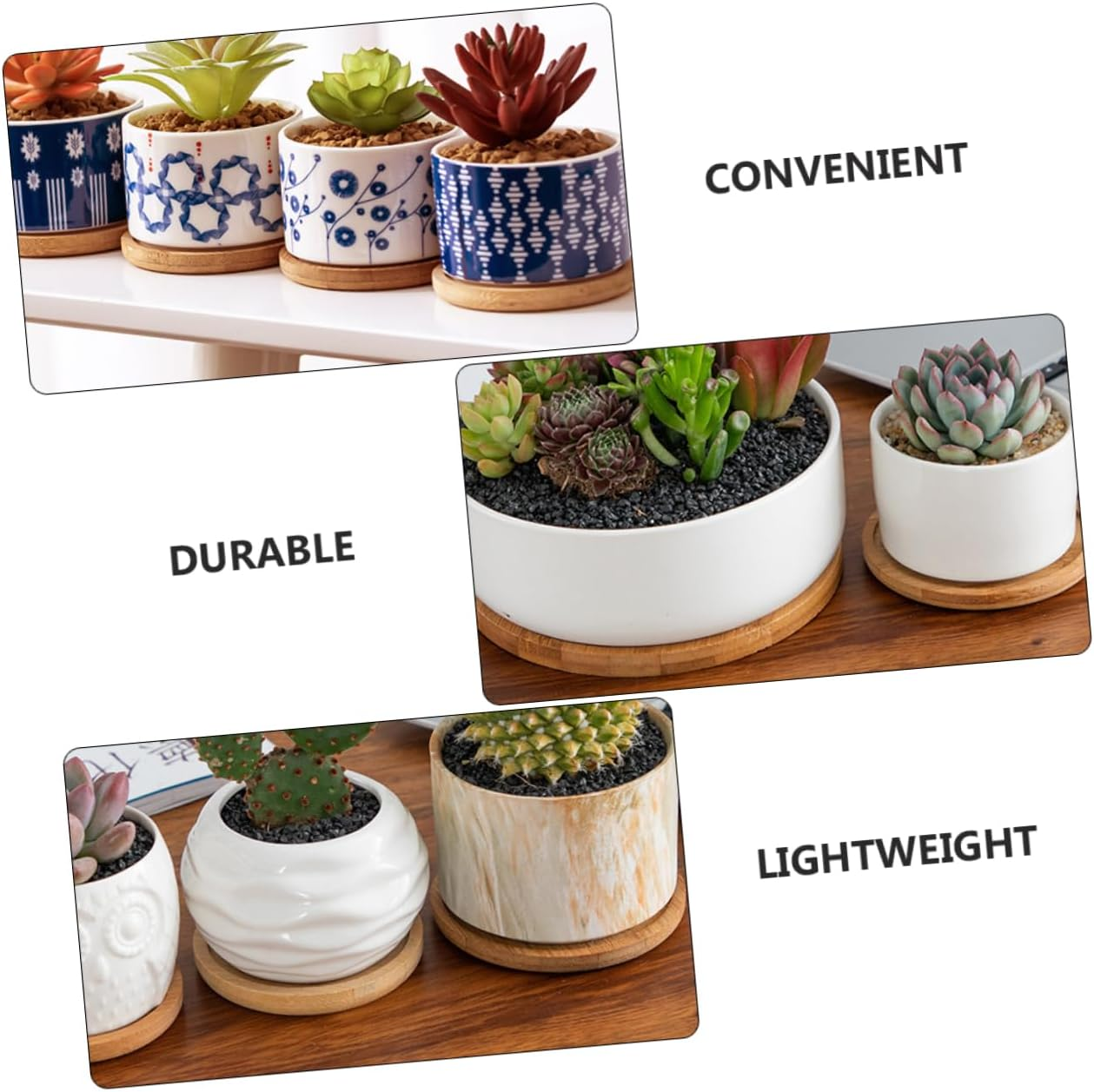 BCOATH 5Pcs Bamboo Flowerpot Water Trays and Plant Pot Plates for Indoor Gardening, Creative Natural Bamboo, Multiple Sizes 6.5-12Cm, Suitable for Home Patio Plant Protection image number 6