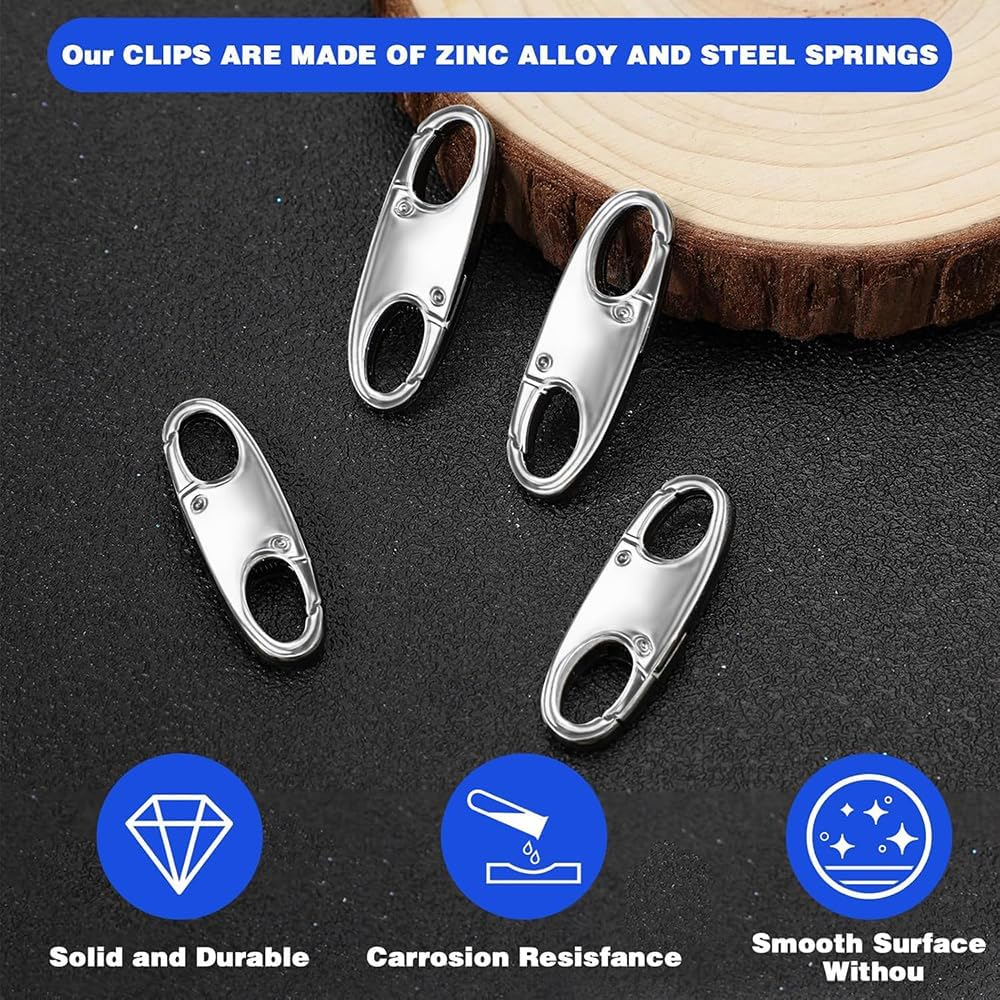 6 PCS Zipper Clip Theft Deterrents, Double Zipper Pull Replacements - Secure Your Belongings (Silver) image number 5