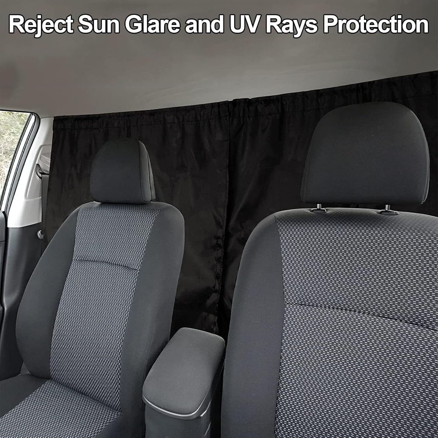 Car Divide Privacy Curtains,Car Seat Partition Curtain,Car Window Shades Light Blocking Sunshades,Universal Removable Window Curtains Protection for Travel Camping Nap Sleeping and Privacy Protection image number 6
