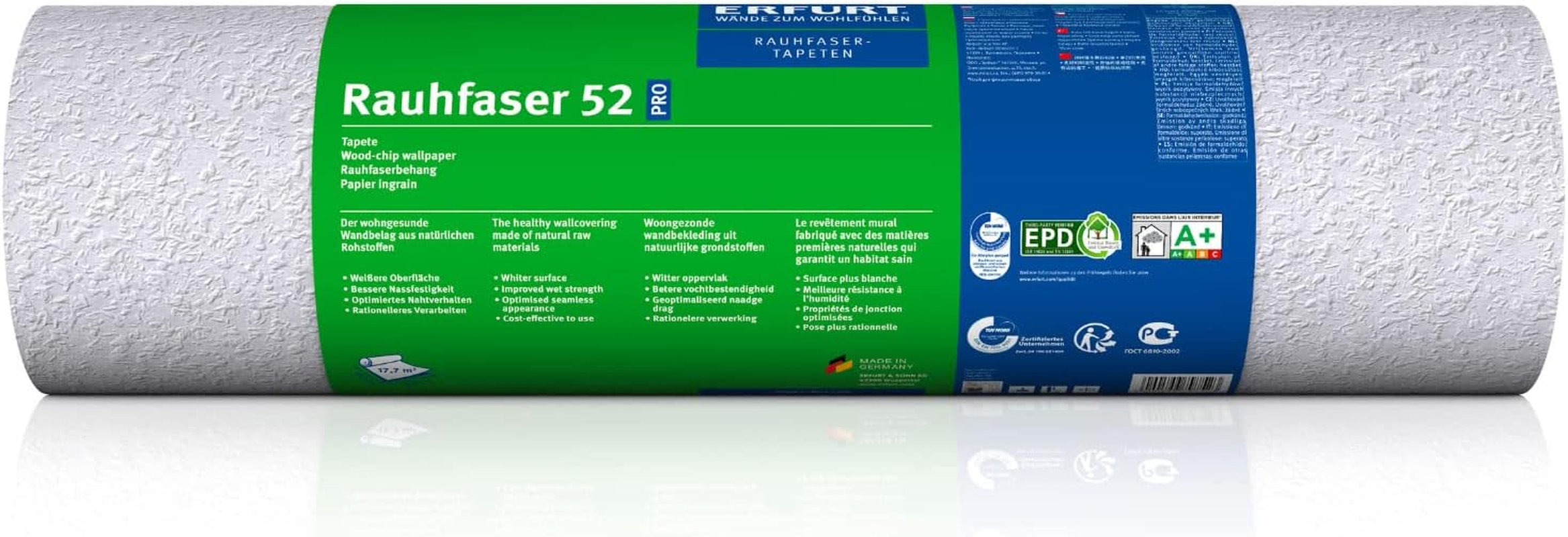 Erfurt 52 PRO Woodchip Wallpaper White Woodchip Wallpaper 33.5 M X 0.53 M Classic Textured Wallpaper Paintable image number 2