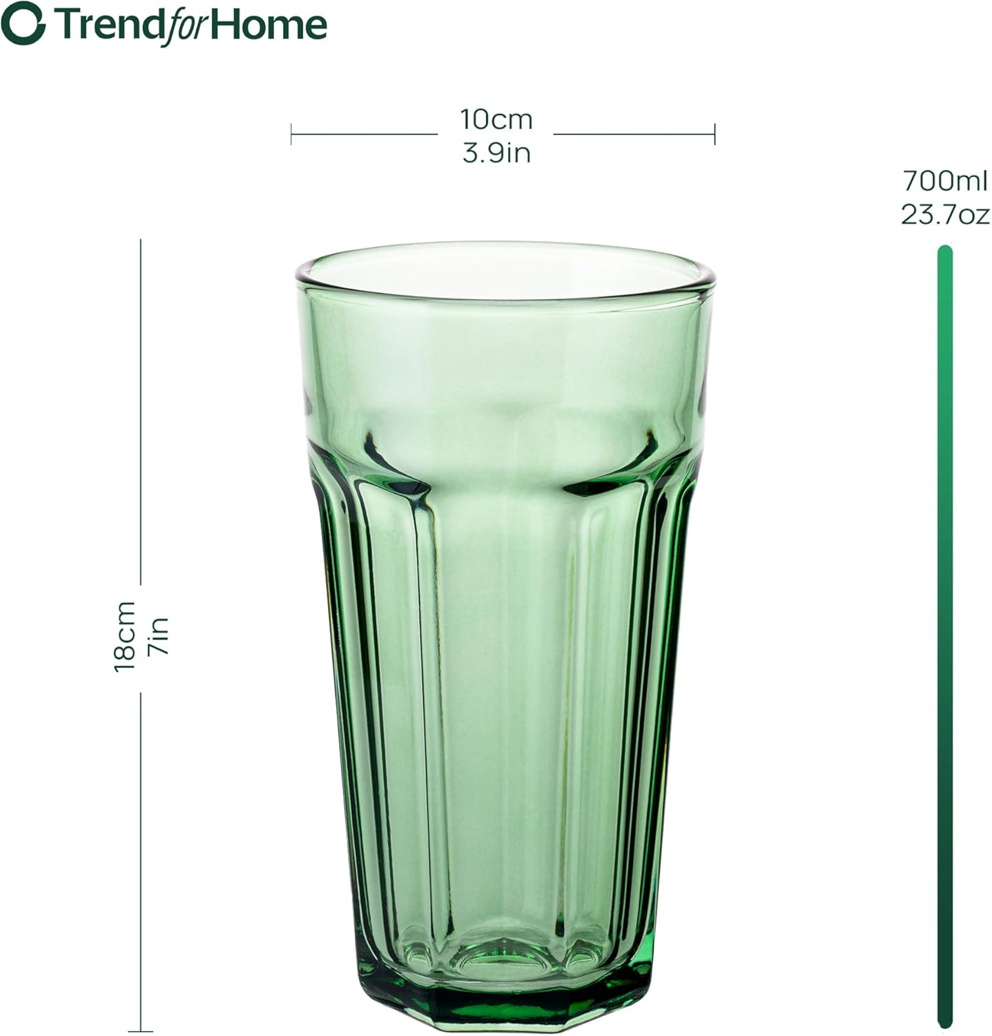 TREND for HOME -Gigi Rainbow Blast Mix Large Drinking Glasses 700 Ml Cocktail Glasses Set of 6 Iced Coffee Glasses Large Long Drink Glasses XXL Colourful Glasses Lemonade Glasses Juice Glasses - Blast Mix image number 5