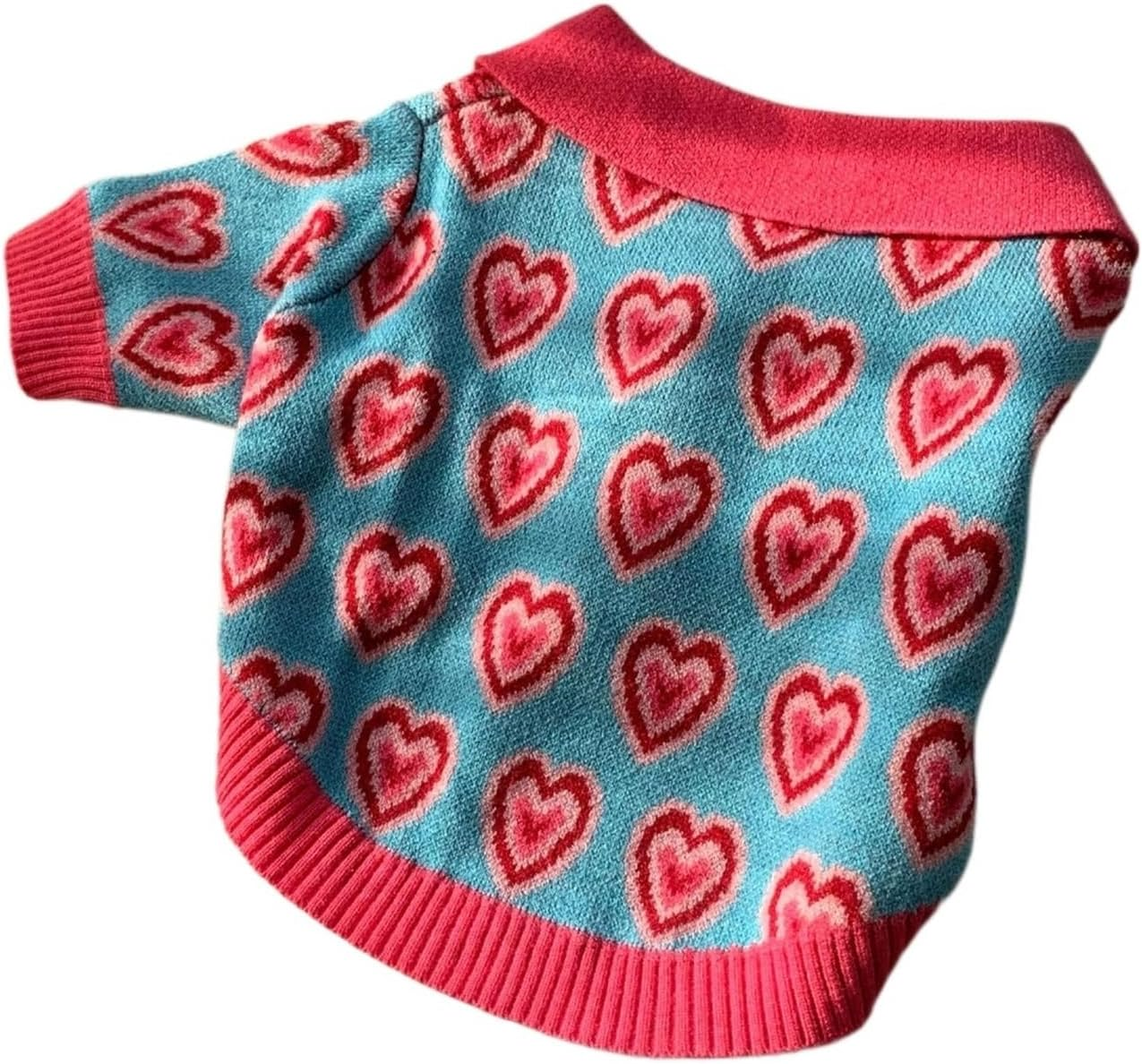 Dog Clothes Sweater Heart Puppy Sweater Pet Fall/Winter Apparel Animal Pattern Dog Clothes Teddy Bichon Soft Pullover Warm Pet Warm (Color : A, Size : L) image number 3