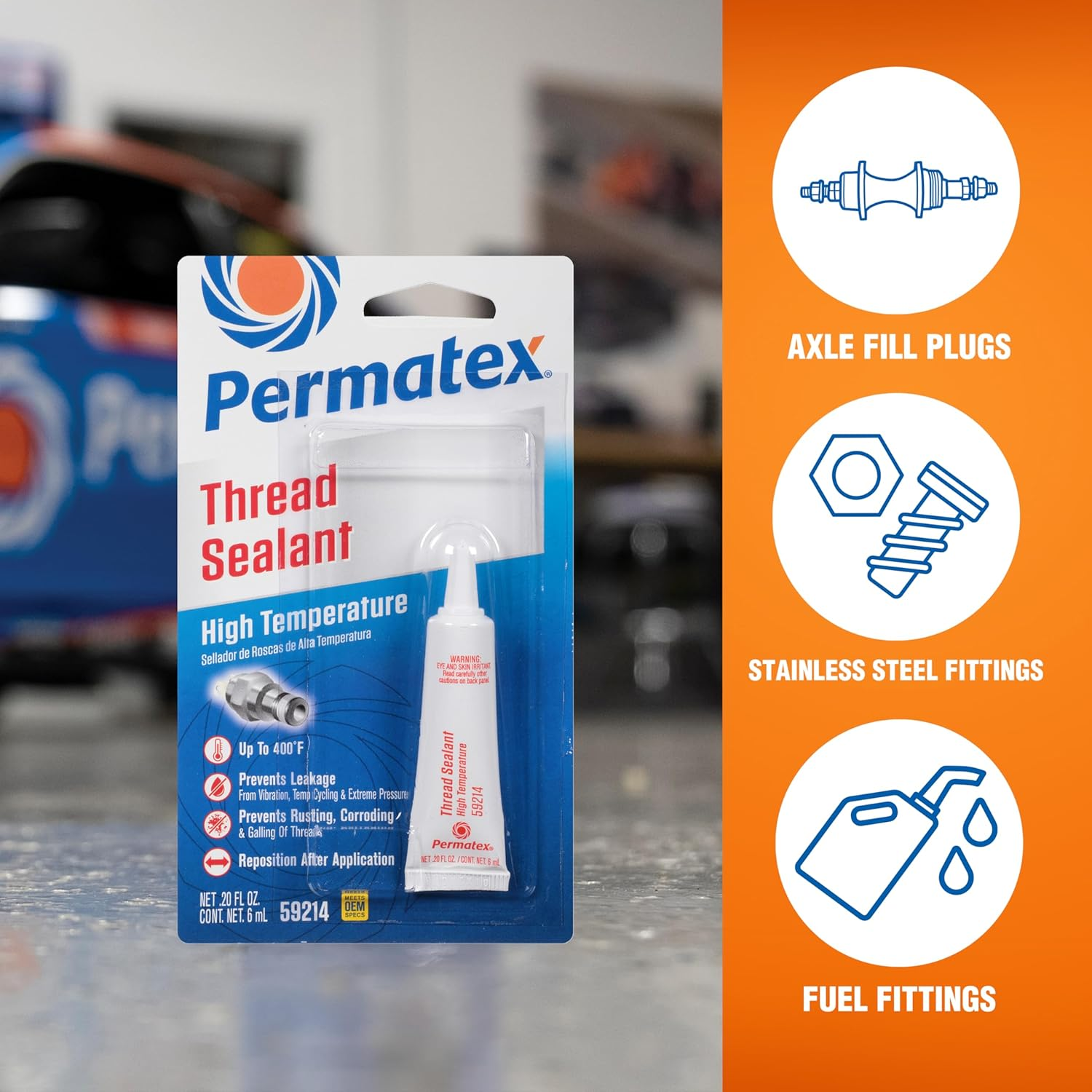 Permatex 59214 High Temperature Thread Sealant, 6 Ml Tube image number 1