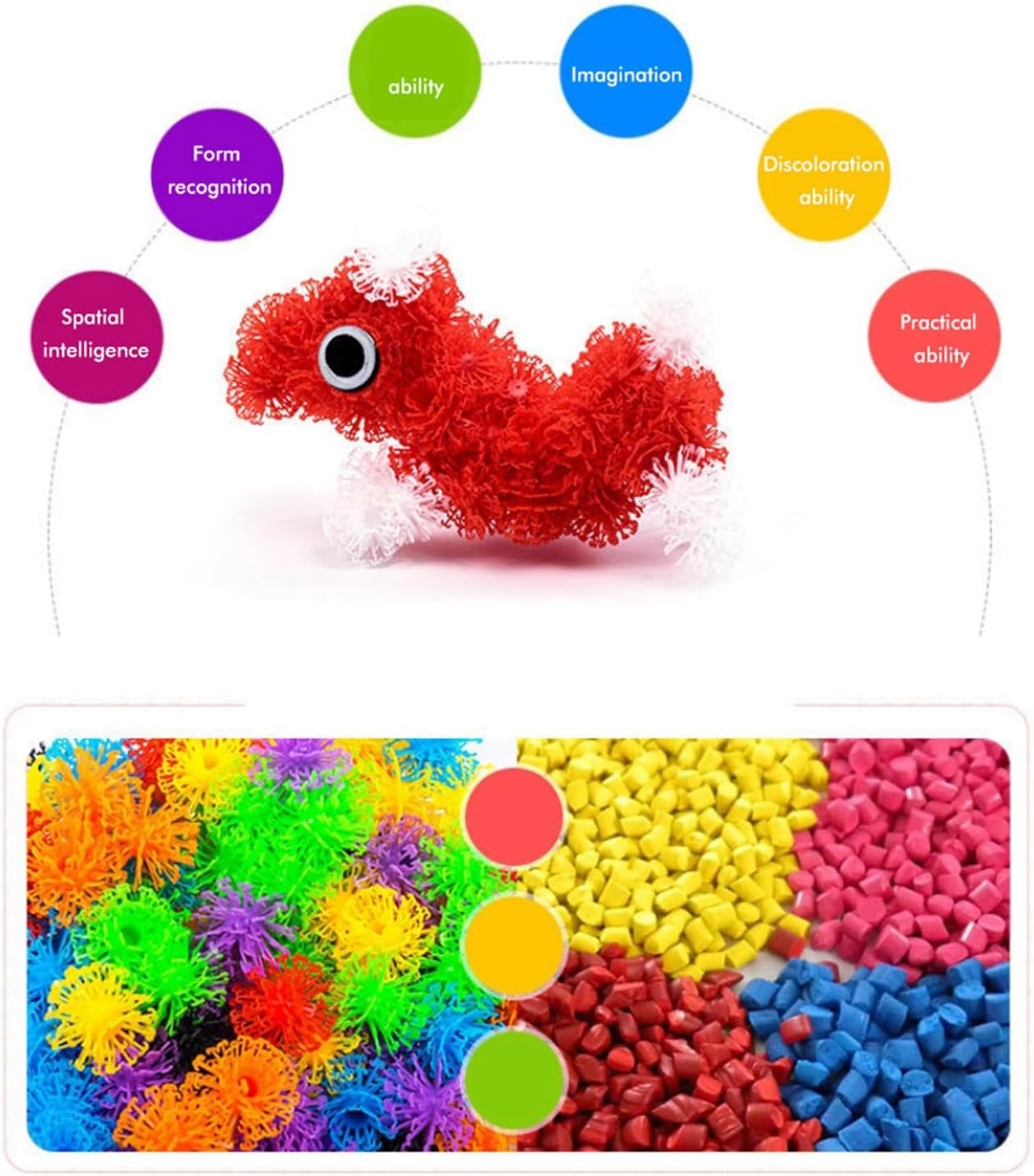 Srliya Educational Sticky Balls, DIY Building Block Toy Children from 3 Years (800 Capsule) image number 4