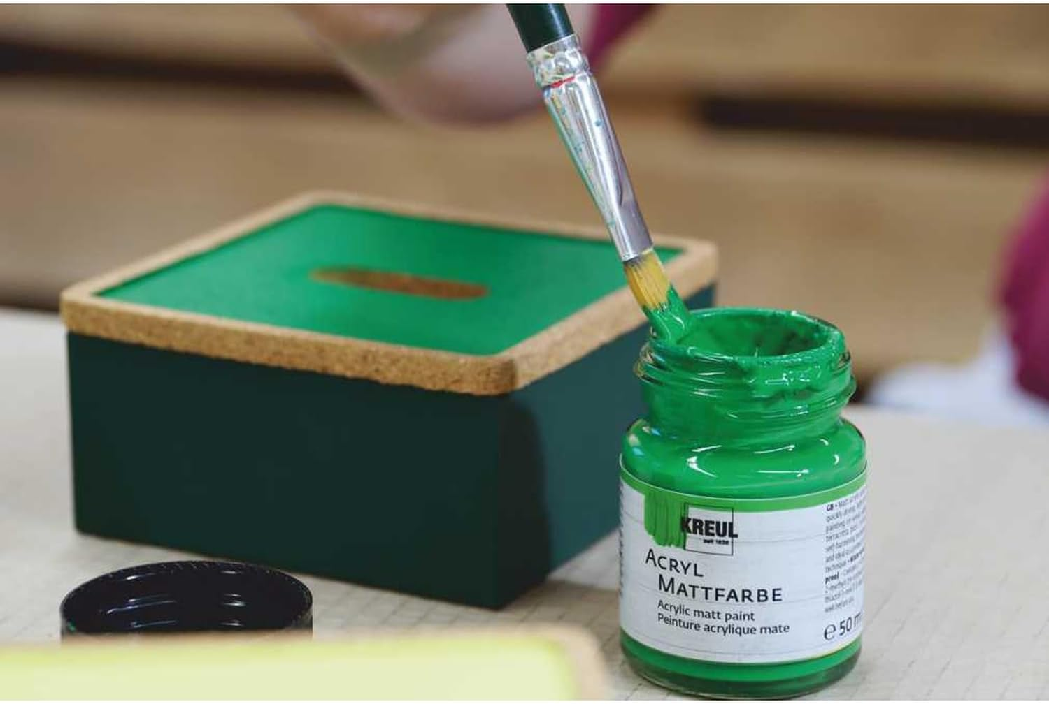 Kreul Acrylic Matt Paint, Creamy Opaque, Quick-Drying Water-Based, Suitable for Many Different Surfaces, in 50 Ml Glass, Silver - Chocolate Brown image number 6