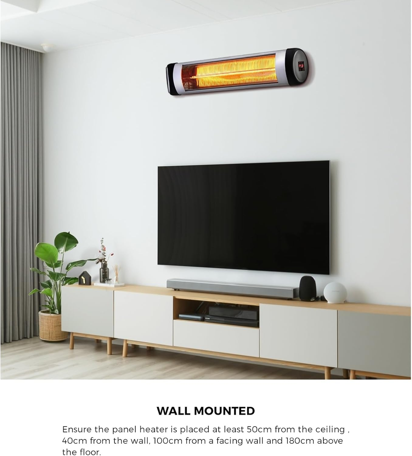 2500W Outdoor Heater Adjustable Angle Radiant Heater for Indoor and Outdoor Electric Heater with Remote Control and 3-Level Heat Setting image number 5