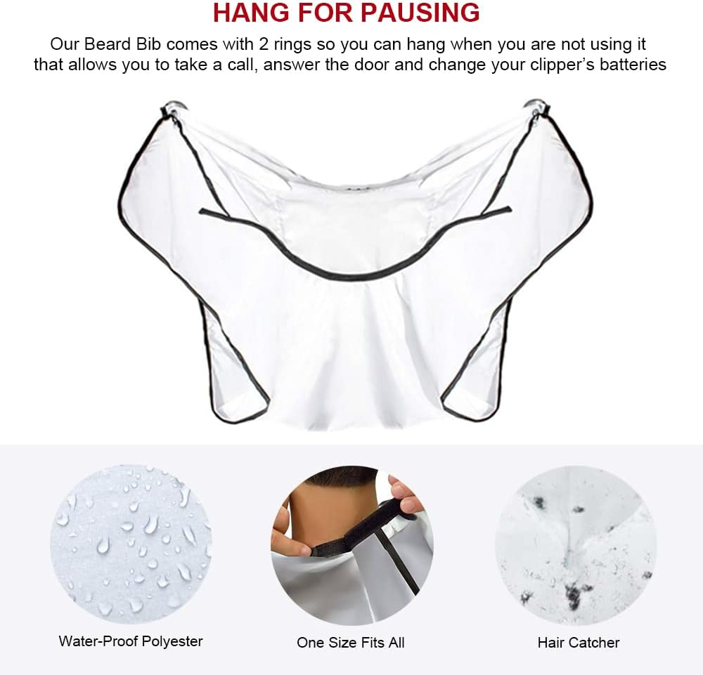 Mobi Lock Beard Shaving Catcher Bib - the Smart Way to Shave - Beard Trimming Apron & Shaving Cape - Perfect Grooming Gift or Men'S Birthday Gift - By image number 2