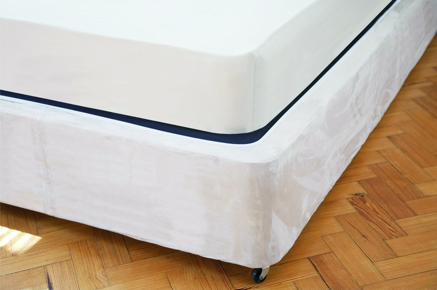 Belledorm Box Spring Cover - Transform Your Bed with This Fully Elasticated Faux Suede & Stretch Wrap-Around 4 Sides Bed Skirt (Linen, King/Cal King/Olympic Queen) image number 5