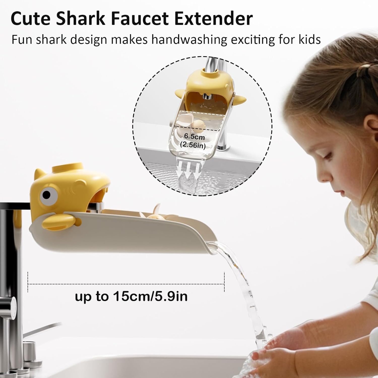 Faucet Extender for Toddlers - 1 Pack Universal Sink Handle Extender, Helps Children Reach Faucet Easily, Prevents Splashing, Ideal for Bathroom & Kitchen Use image number 1