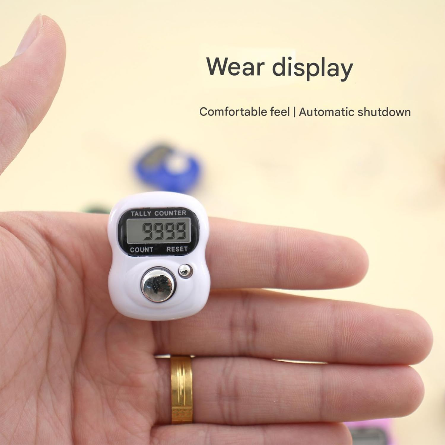 Roczential Clicker Counter Counters Electronic Finger Tally Counter 13 Pcs Electronic Finger Tally Counter Mini LCD Digital Display Handheld Pitch Clicker Mini LCD Digital Display Tally Counter image number 2