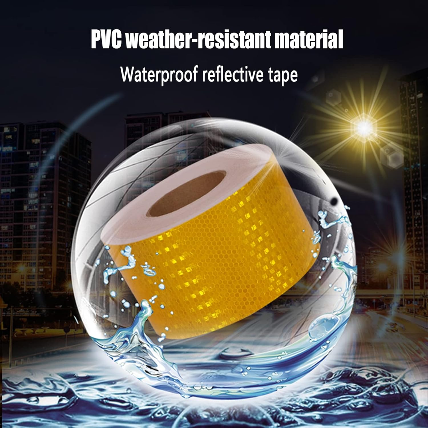 Reflective Tape Hazard Self Adhesive High Visibility Reflective Stickers for Reminder(Oranje) image number 4