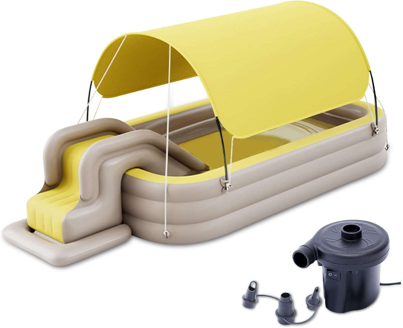 Ergocar Inflatable Swimming Pool with Water Slide, Inflatable Slide Water Pool with Awning, Inflatable Mega Bouncy Castle Water Park, Swim Centre Pools for Backyard, Garden, Summer Water Party image number 6