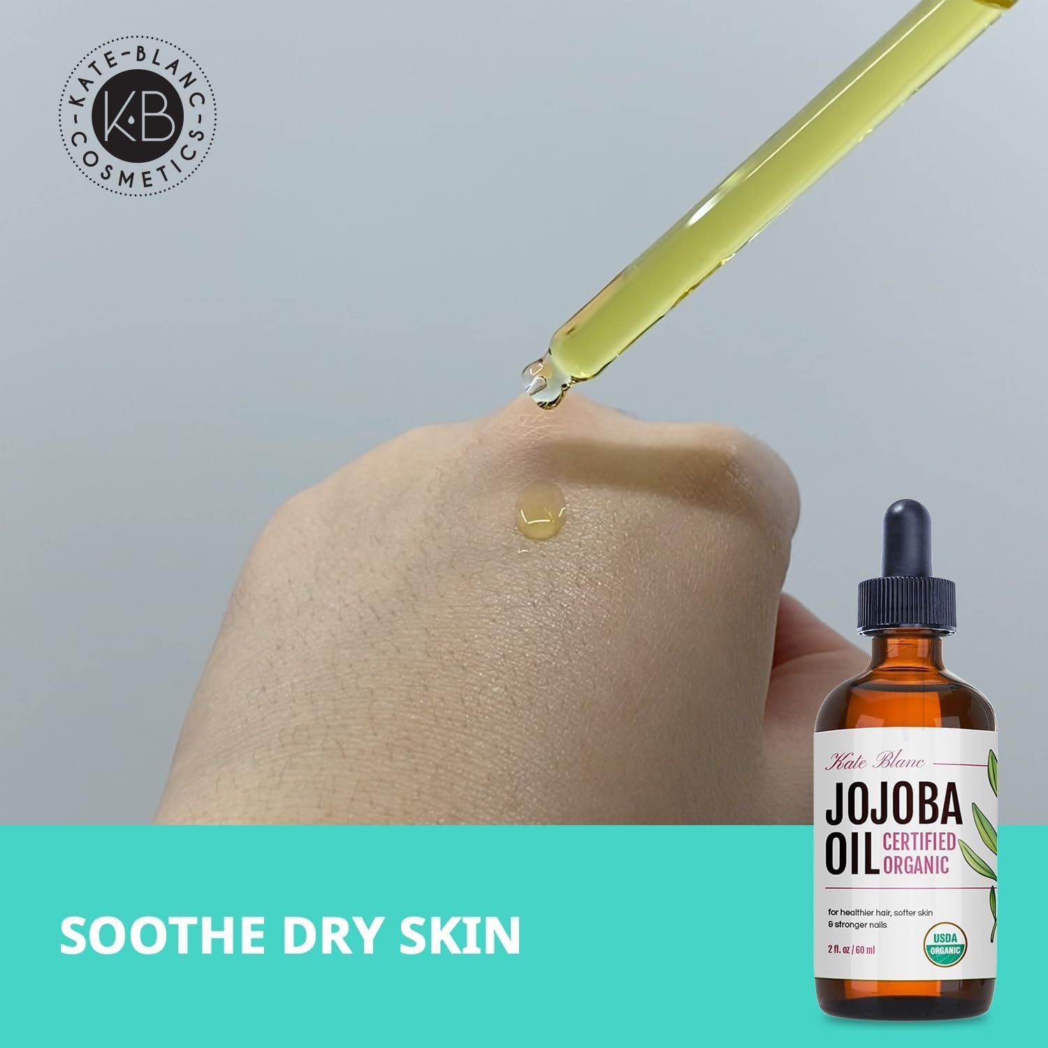 Jojoba Oil (60Ml), Organic, 100 Pure & Natural, Revitalises Hair and Gives Skin a Radiant and Youthful Look, Great for Lips, Cuticles, Stretch Marks, Beard, Leaving You Vibrant and Glowing. Works for Men and Women image number 1