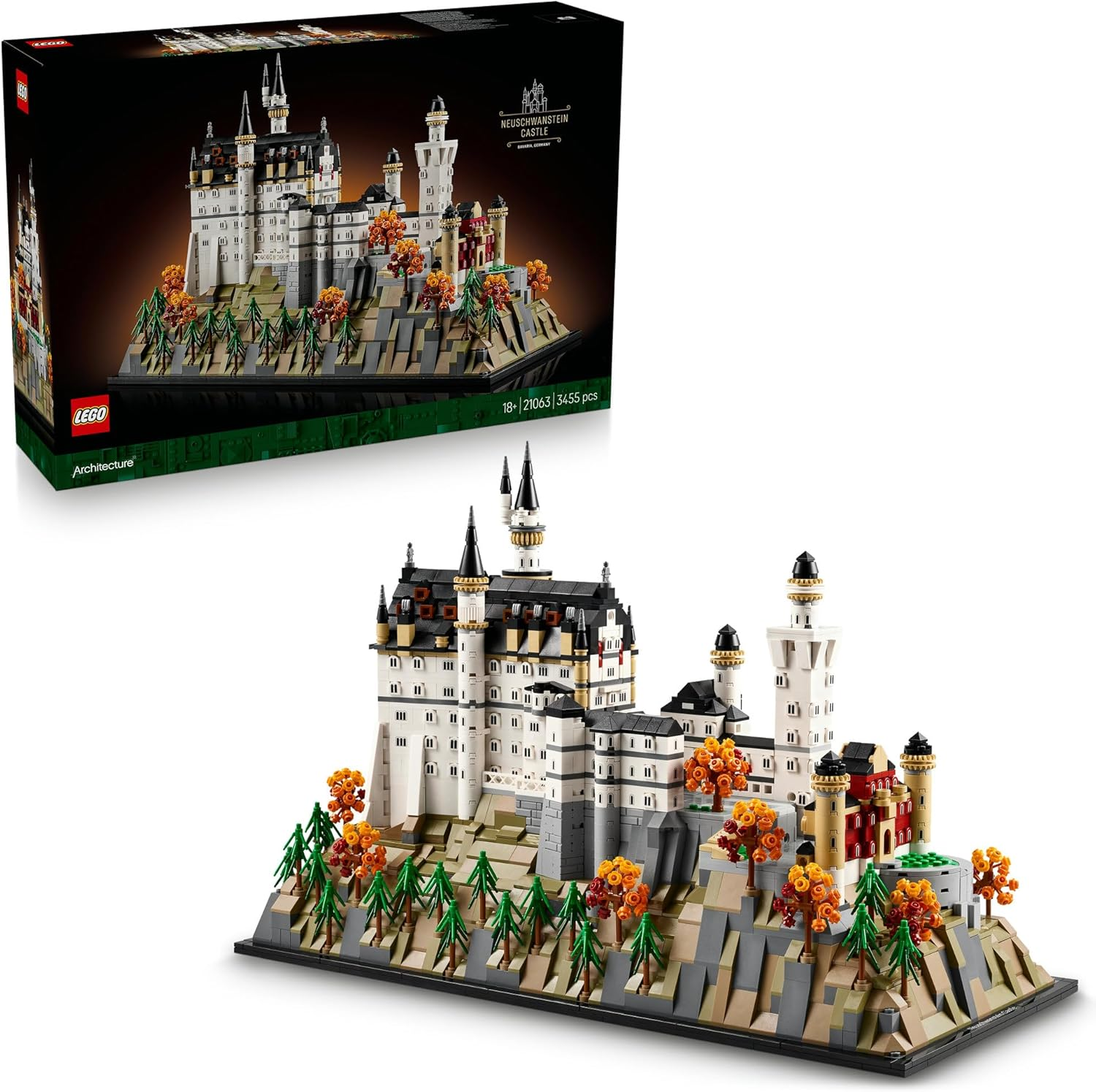 LEGO&reg; Architecture Neuschwanstein Castle (3455 Pcs) Collectible Model Kit, Building Set for Adults, Detailed Recreation of an Iconic European Landmark, Great Toy for Travel or History Lovers 21063 image number 1