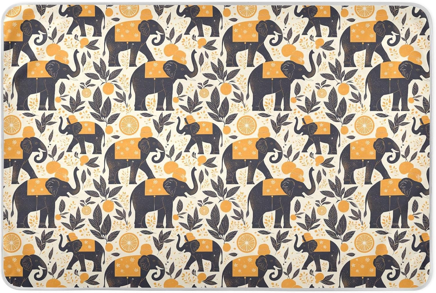 Black Elephants Extra Large Resuable Changing Pad Covers Soft Absorbent Sheet Cover Underpads Skin-Friendly Pee Mats for Baby Toddler Children 52" L X 34" W