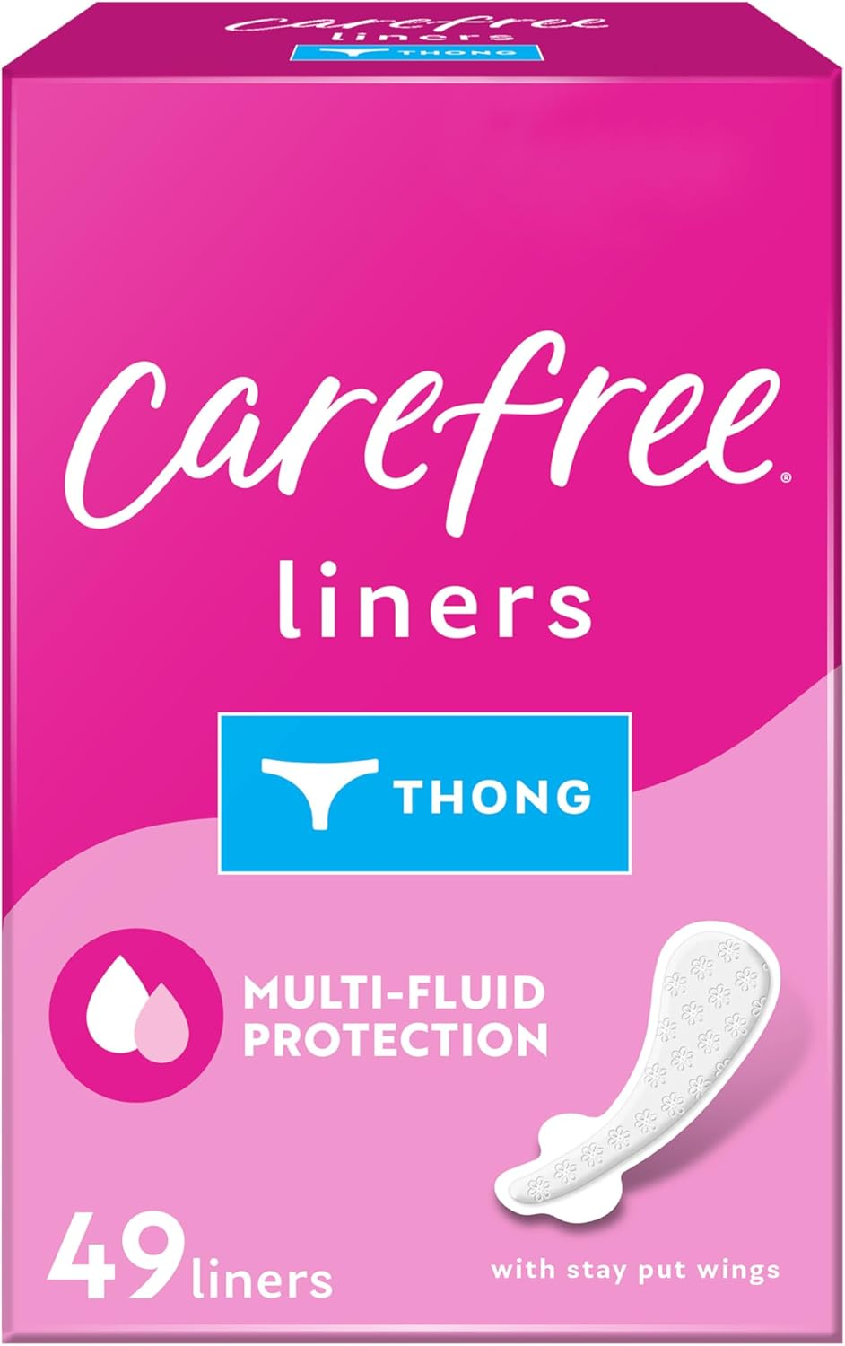 Carefree Thong Regular Unscented Liner, 49 Ounce image number 3