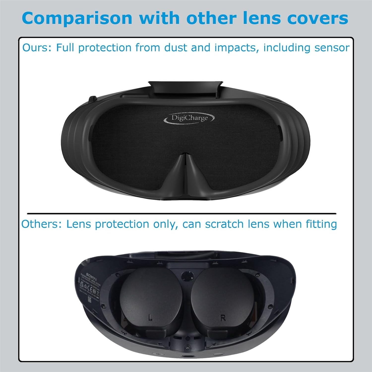 Digicharge PS VR2 Lens Protector, PS VR 2 Lens Cap, Black, Compatible with PS VR2, Sony Proprietary OS image number 5