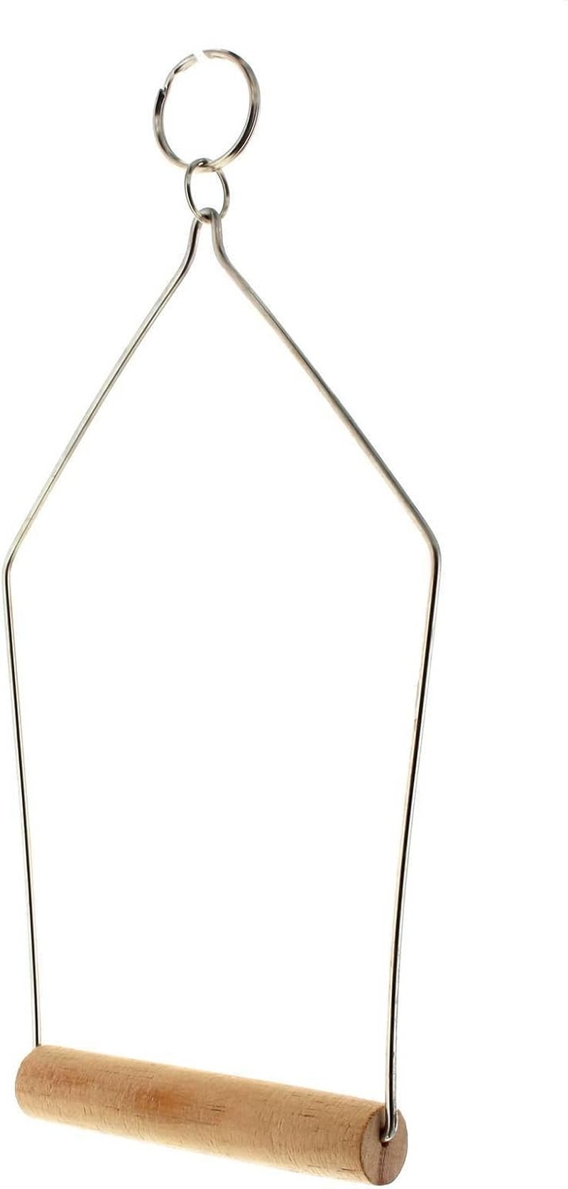 Bird Toy Triangle Swing with Wooden Perch Small Aviary Toy Health Interactive image number 1