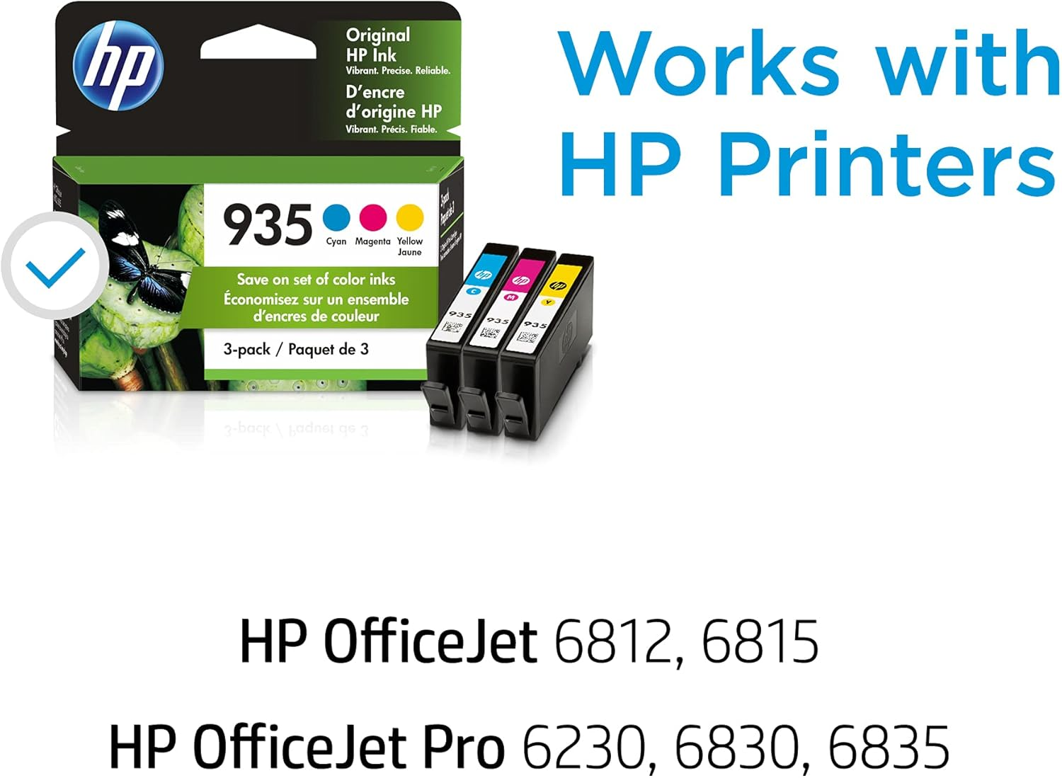 HP 935 Cyan, Magenta & Yellow Original Ink Cartridges, 3 Cartridges (N9H65FN) image number 4
