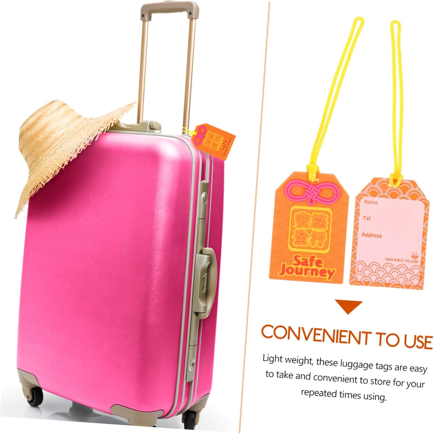 OATIPHO 6Pcs Silicone Luggage Tags Decorative Travel Suitcase Tags Luggage Name Id Card for Outdoor Travel Carry Bags image number 1